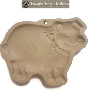 Brown bag cookie art clay cookie mold pig piglet hog farm cookie candy mold.